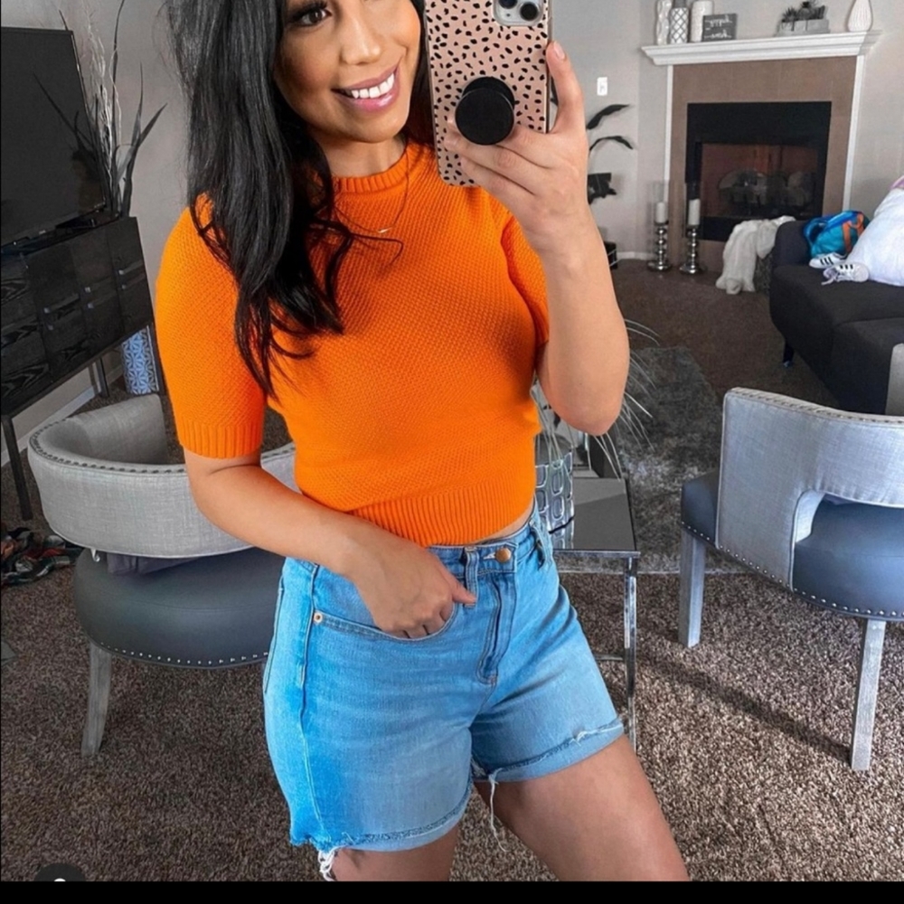 Zara Orange Knit Sweater